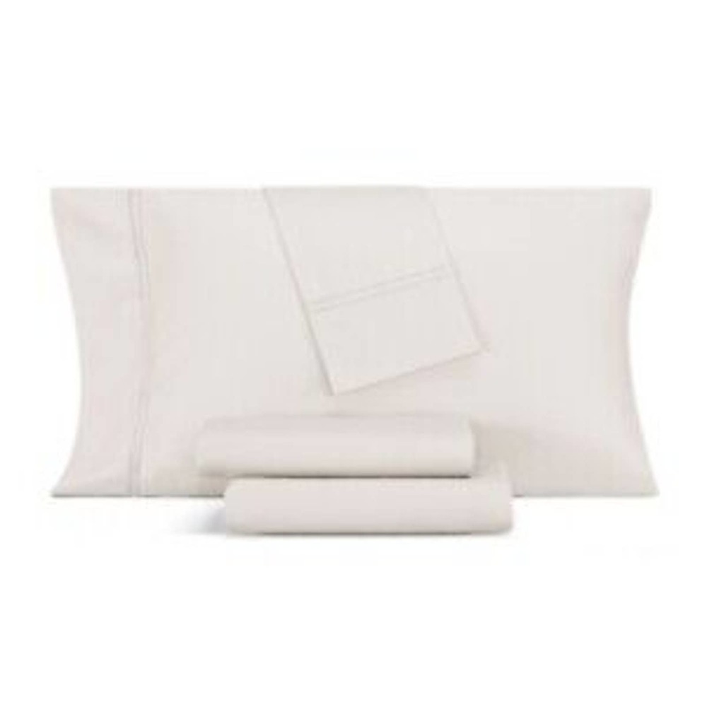 AQ Textiles Legacy Double Hem 1000 TC Cotton Blend 4-Pc. Sheet Set QUEEN Silver